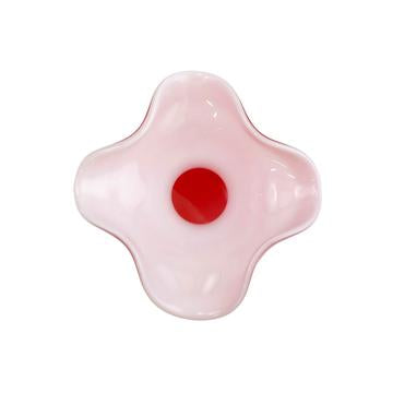 Vietri Hibiscus Glass Red Small Fluted Vase