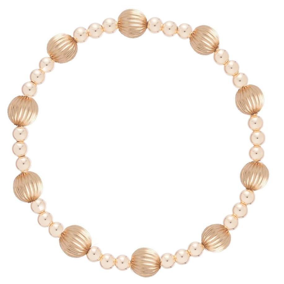 enewton Extends - Dignity Gold Sincerity Pattern 6mm Bead Bracelet