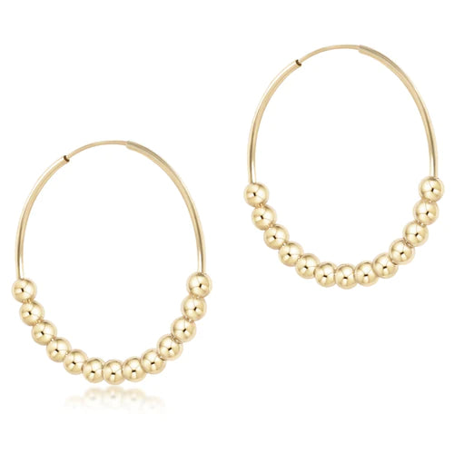 ENEWTON-BEADED CLASSIC “1” POST HOOP 2MM SILVER EARRING