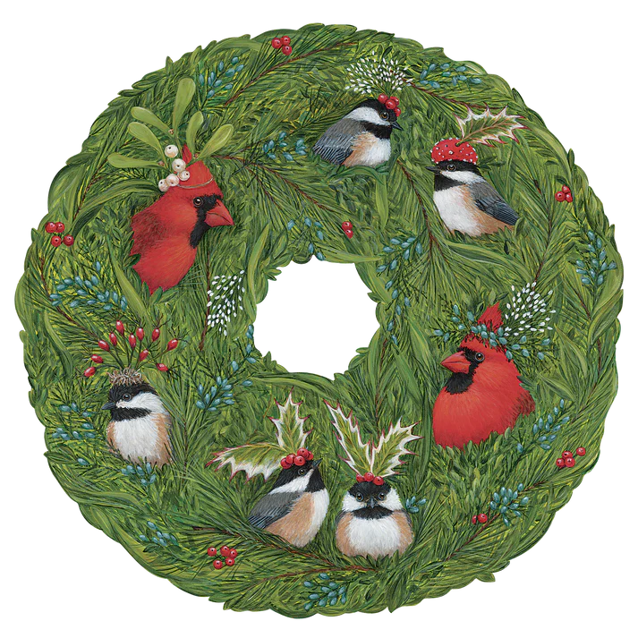 Hester & Cook Winter Songbirds Die Cut Placemat