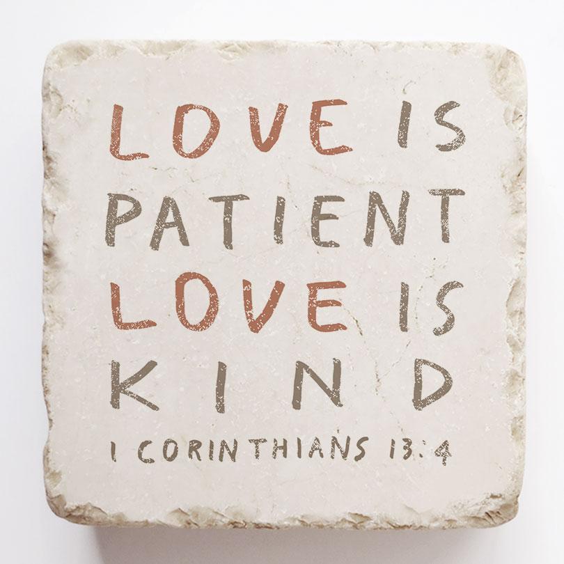 Twelve Stone Art Small Block (1 Corinthians 13:4)