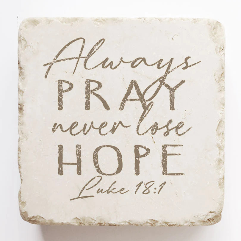 Luke 18:1 Scripture Stone, Twelve Stone Art