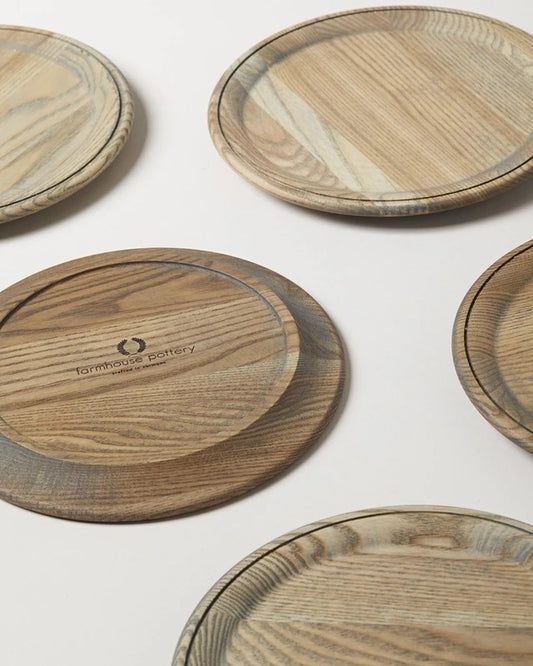 Farmhouse Pottery Crafted Wooden Plate - Grey