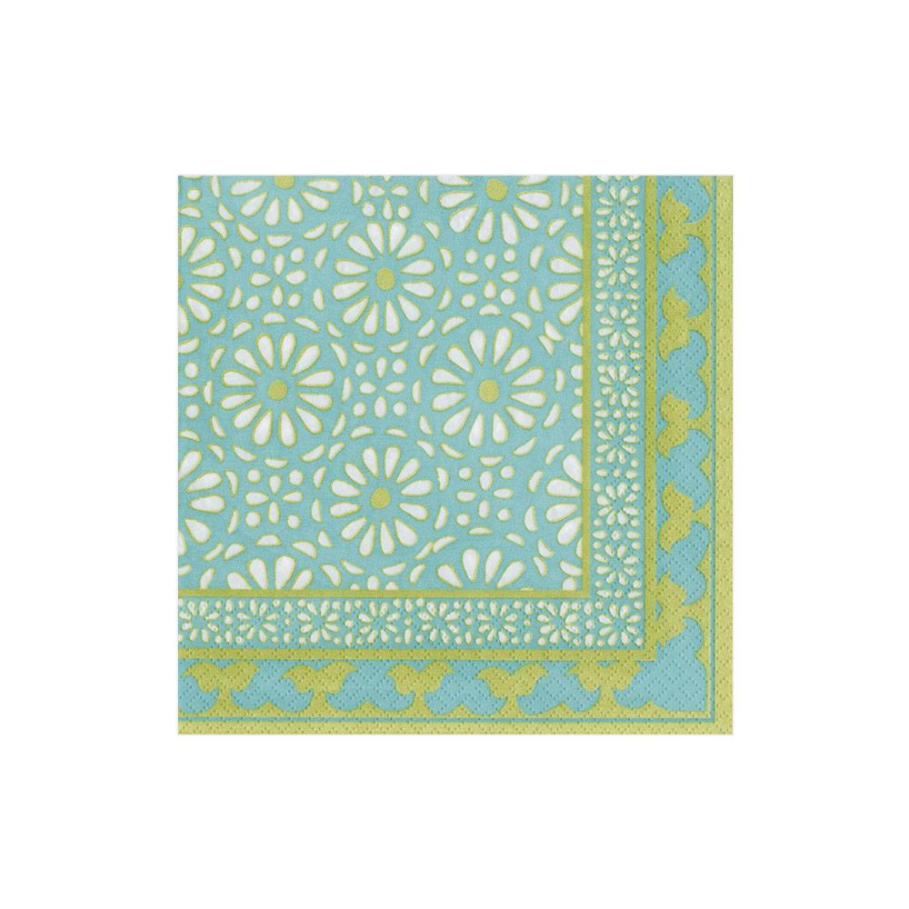 Alhambra Paper Cocktail Napkins in Turquoise