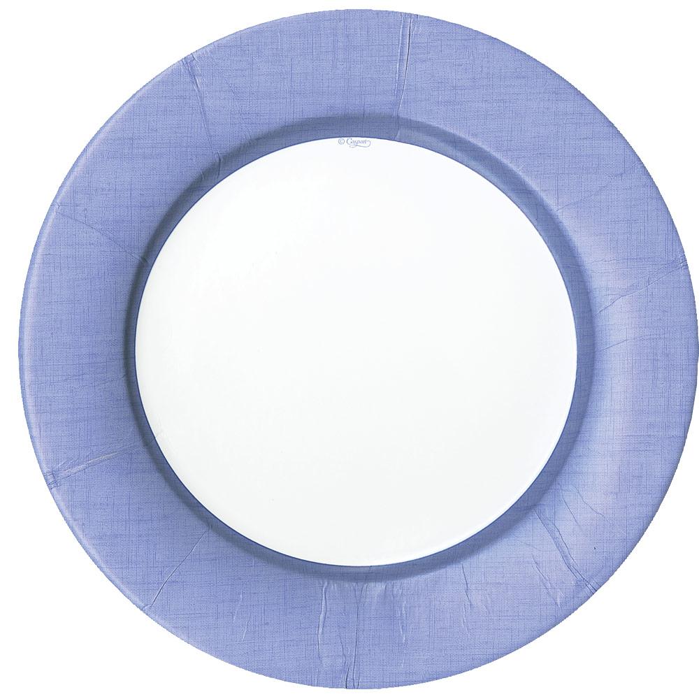 Linen Border Paper Dinner Plates in Lavender