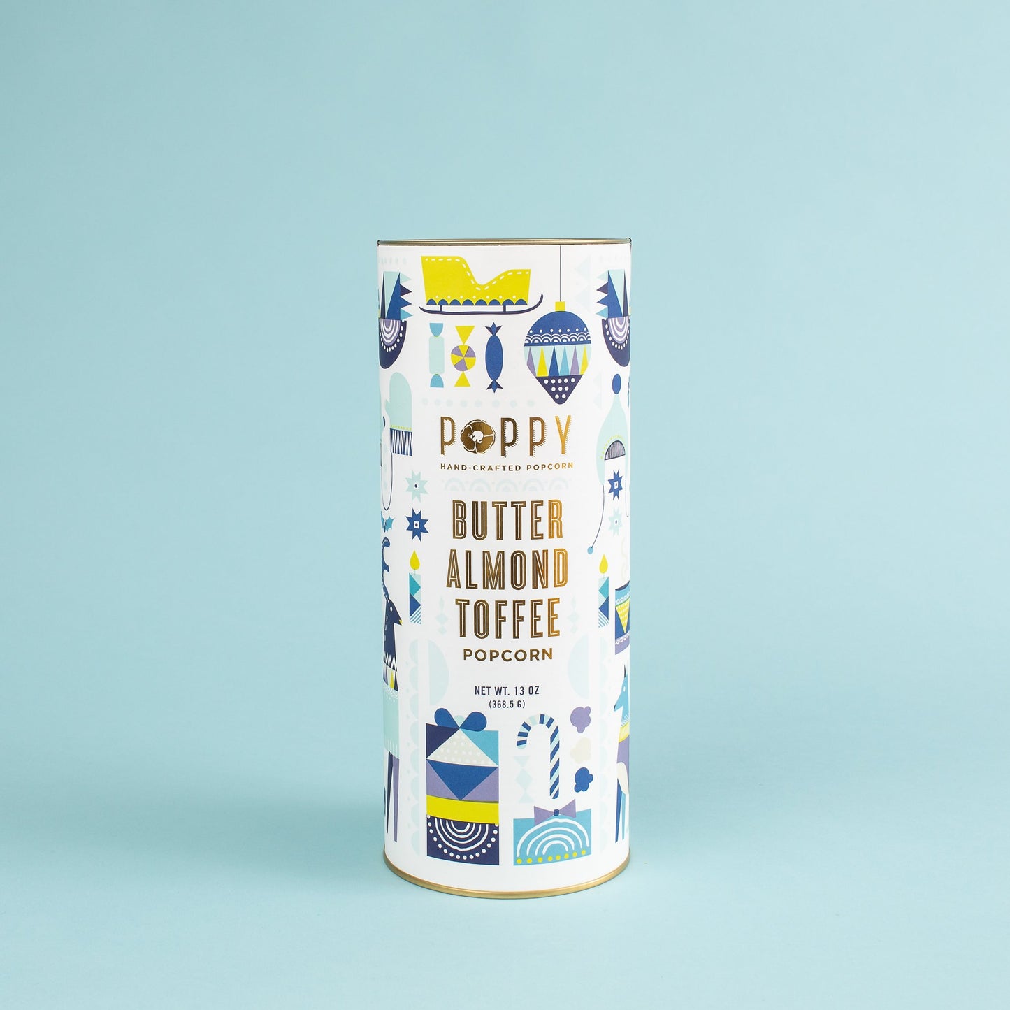 Butter Almond Toffee Poppy Handcrafted Popcorn Canister