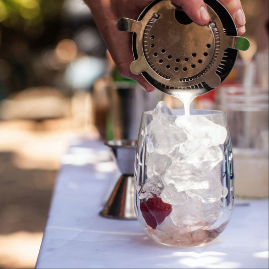 Clear Acrylic Stemless Wine Glass