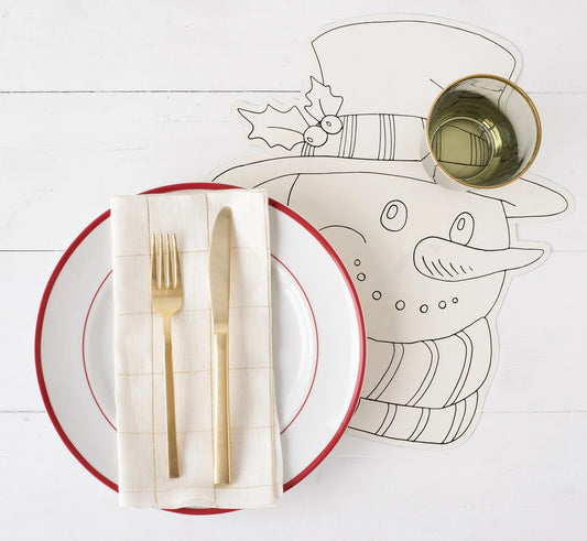 Die-Cut Coloring Snowman Placemat