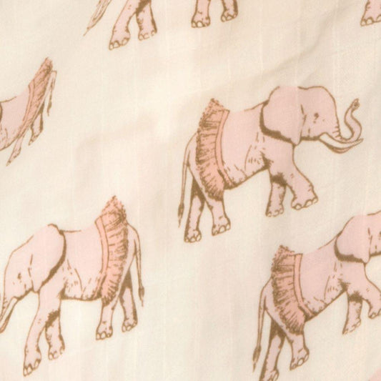 Milkbarn Tutu Elephant Bamboo Muslin Fitted Crib Sheet