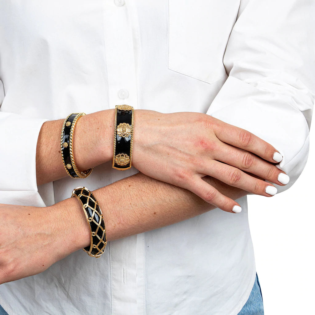 Capucine De Wulf Berry Small Hinged Cuff in Black