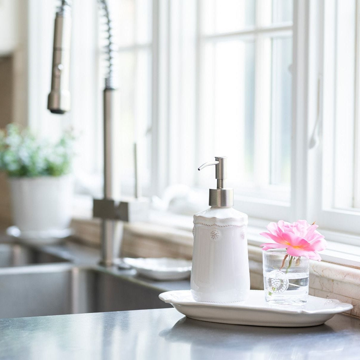Berry & Thread Whitewash Soap/Lotion Dispenser - Juliska