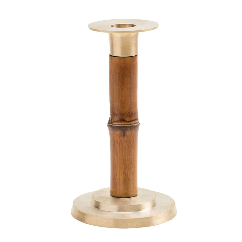 Bamboo & Brass 7" Candlestick
