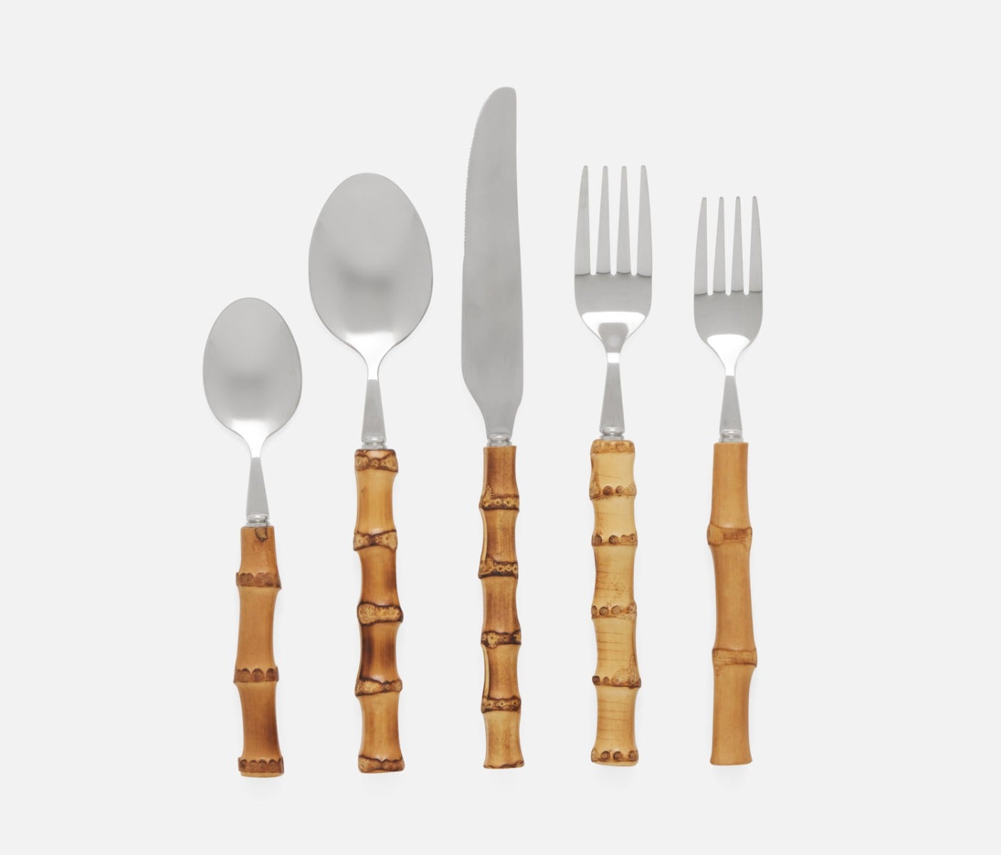 Blue Pheasant Zoya Bamboo Flatware 5 Piece Place Setting