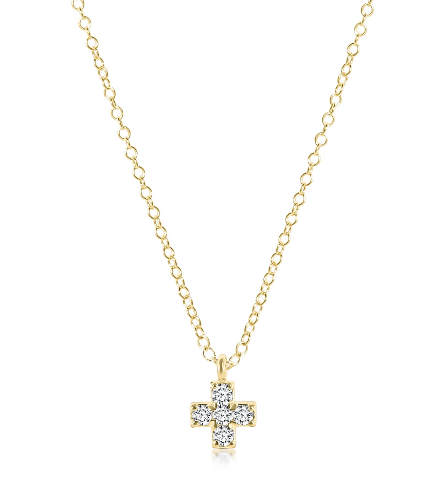 enewton 14kt Gold and Diamond Signature Cross Necklace