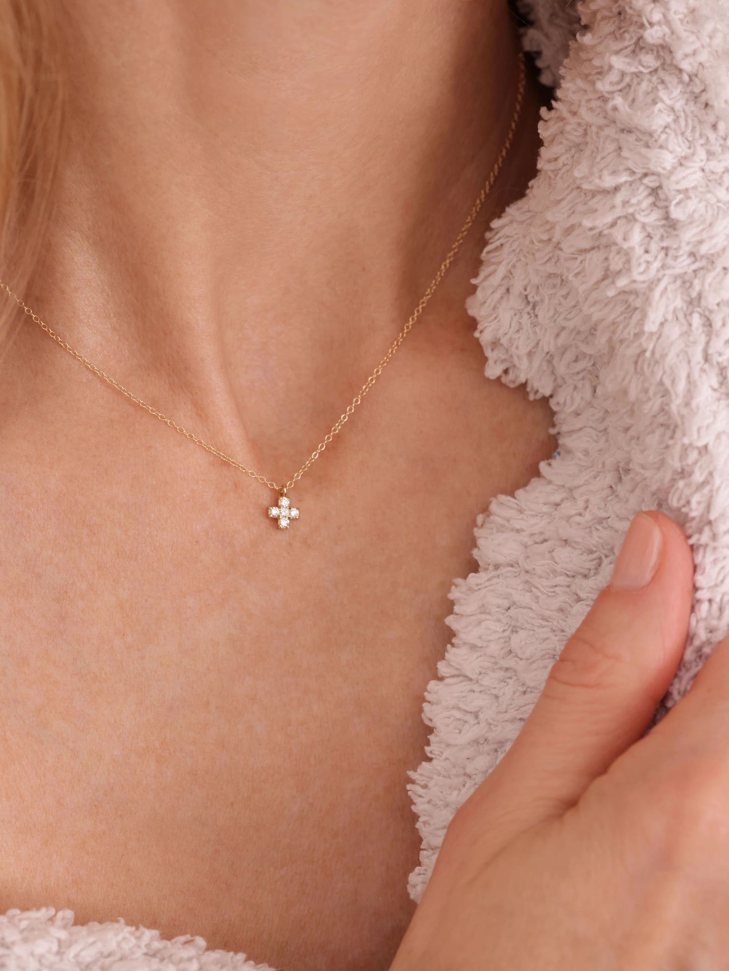 enewton 14kt Gold and Diamond Signature Cross Necklace