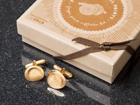 Custom Gold Fingerprint Cufflink Kit