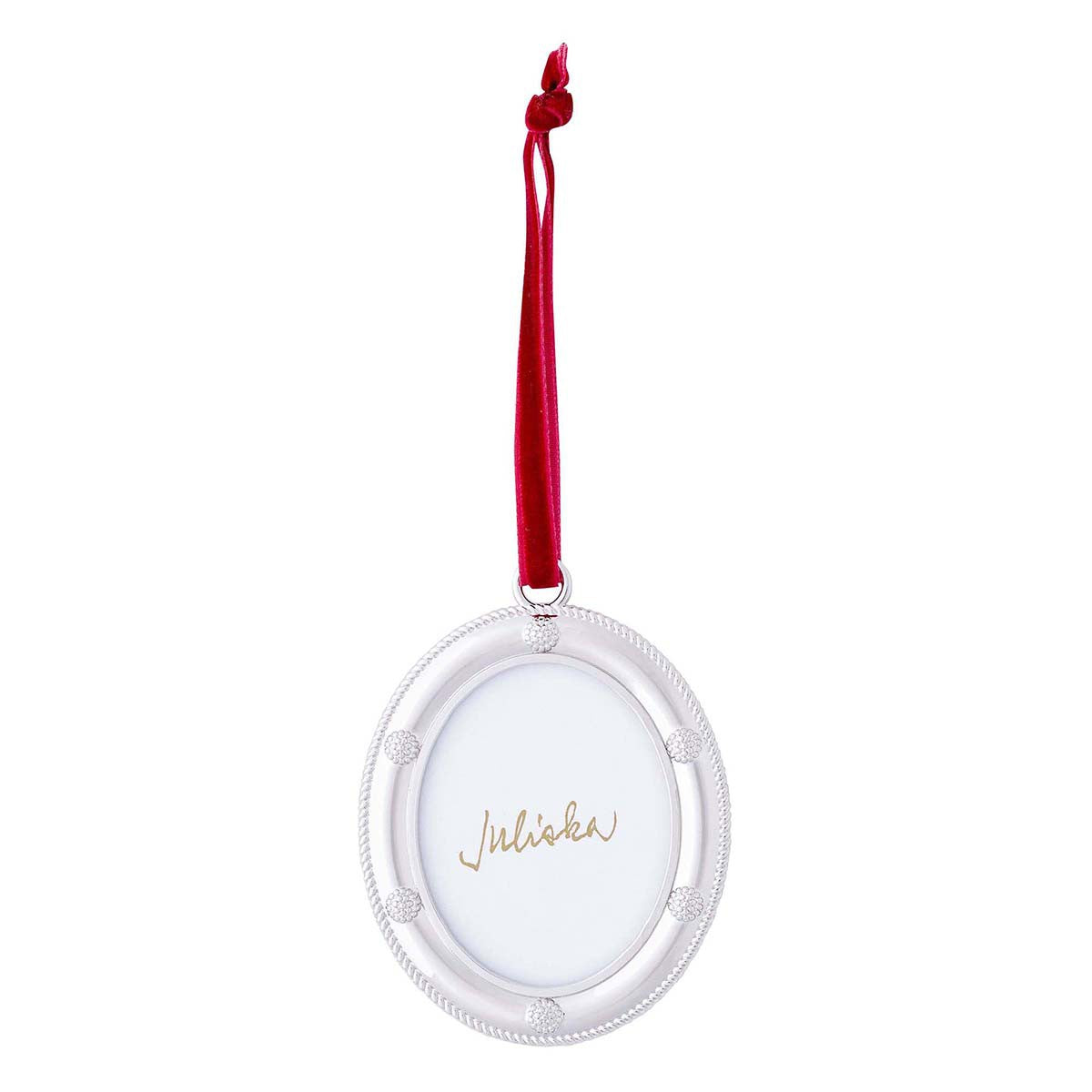 Berry & Thread Silver Metal Frame Ornaments, Set of 3 - Juliska