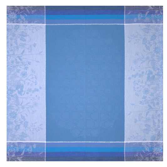 Jacquard Francais Instant Bucolique Blue Tablecloth 69" X 69"
