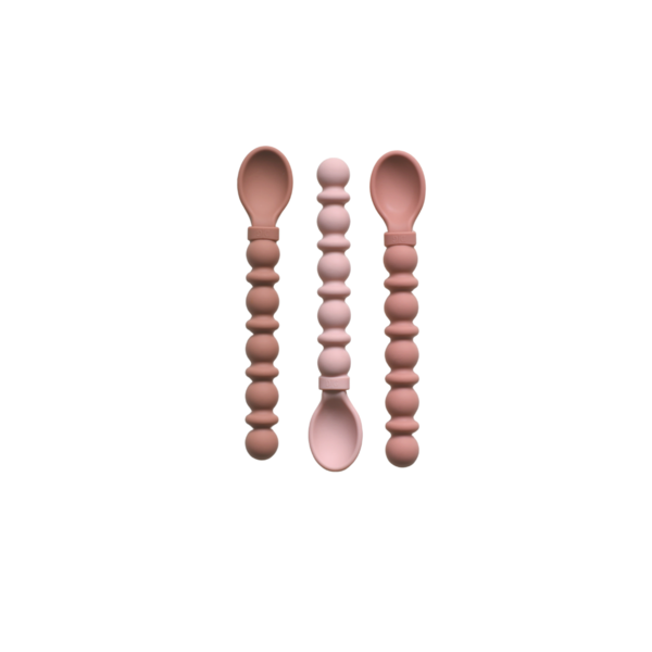 Baby Silicone Teethy Utensil Set Pink Lemonade