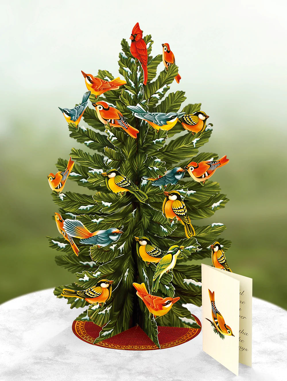 Fresh Cut Paper Winter Tree Pop Up Greeting Card