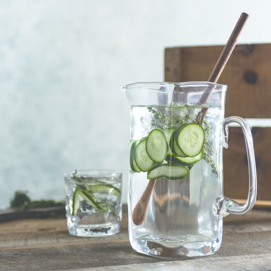 Simon Pearce Woodbury Glass Pitcher, Large