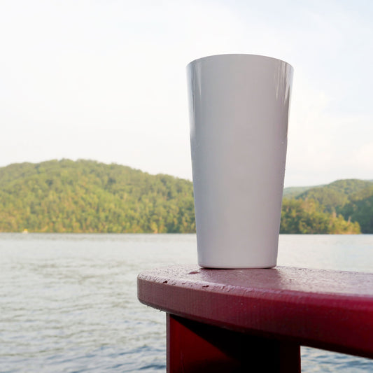 White Acrylic Pint Glass