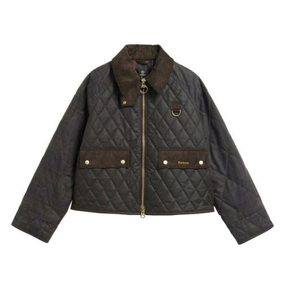 Barbour Women's Tartan Reimagined Icons Tartan Quilted Spey Wax Jacket in Classic Olive