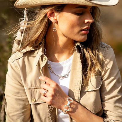 Equestrian Snaffle Bit Link Cuff in Silver, Capucine de Wulf