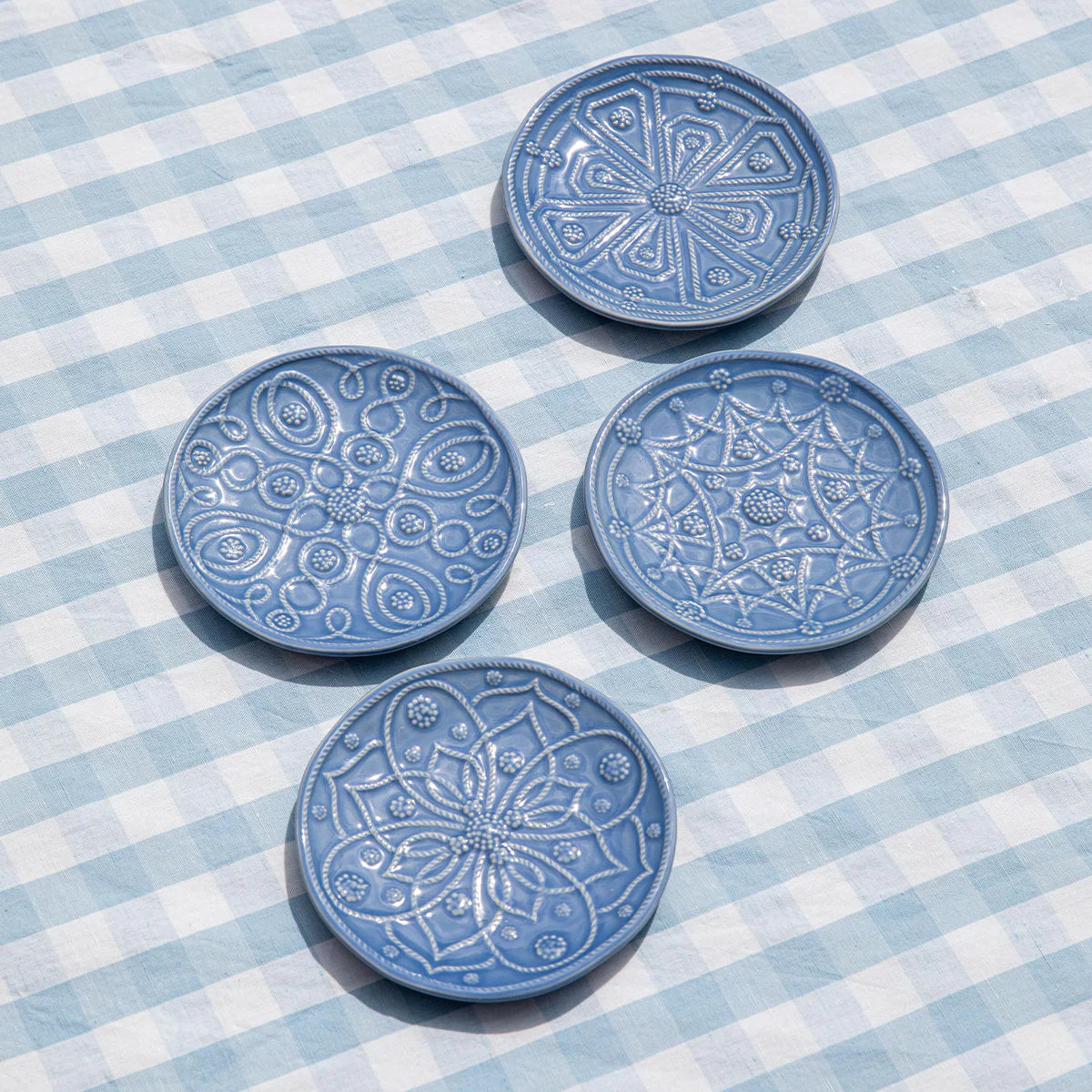 Juliska Jardins du Monde Chambray Side/Cocktail Plates (Assort. Set of 4)