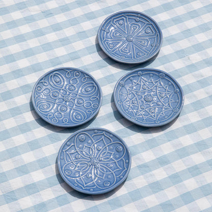 Juliska Jardins du Monde Chambray Side/Cocktail Plates (Assort. Set of 4)