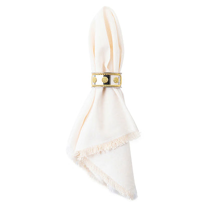 Berry & Thread Bright Satin & Gold Napkin Ring, Set of 4 - Juliska