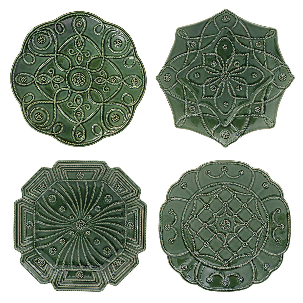 Juliska Jardins Du Monde Basil  Dessert/Salad Plates (Assort. Set of 4)