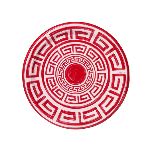 Cherry & Ballet Greek Key Paper Dinner Plates