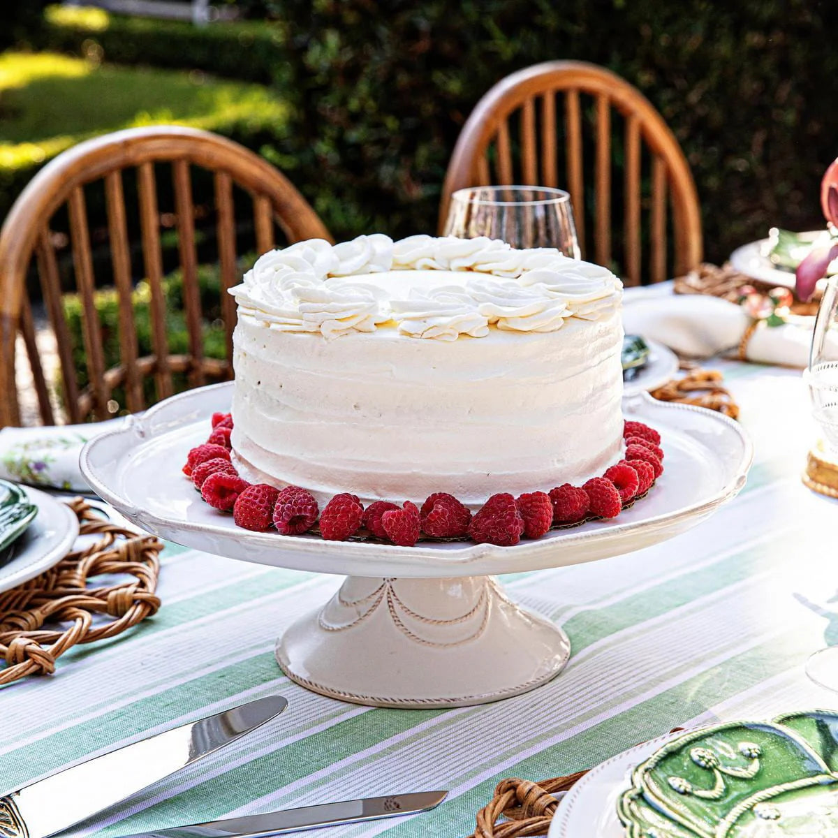 Berry & Thread Whitewash 14" Cake Stand - Juliska
