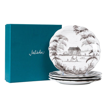 Juliska Country Estate Flint Party Plates (Assort. Set of 4)