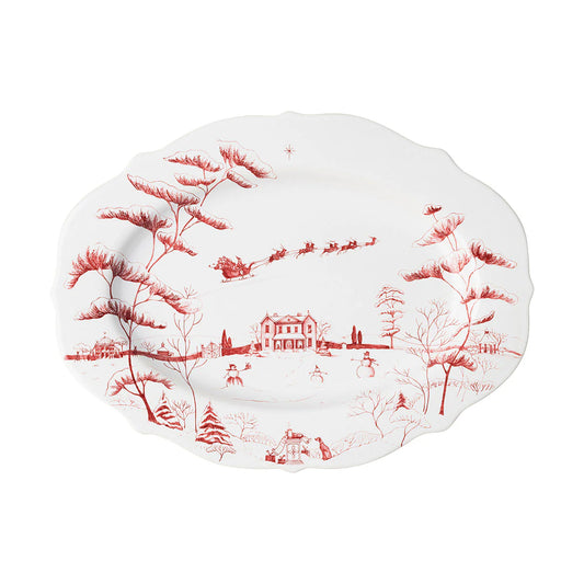 Country Estate Winter Frolic Ruby Serving Platter | Juliska