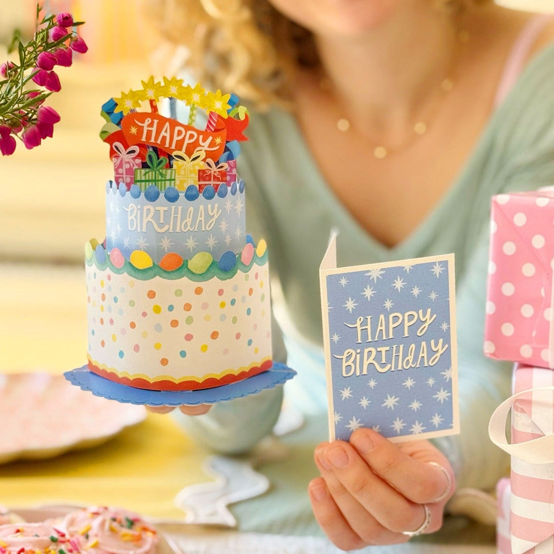 Mini Confetti Cake Pop-Up Card, Freshcut Paper