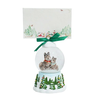 Juliska Berry & Thread North Pole Husky Snow Globe Place Card Holder