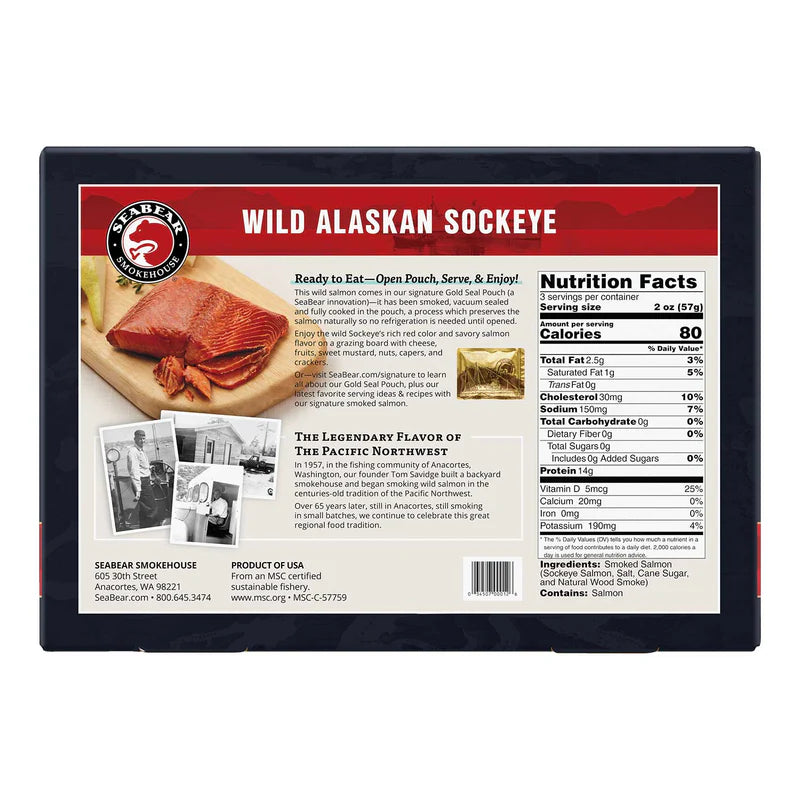 Seabear Smoked Wild Sockeye Salmon - 6 Oz.