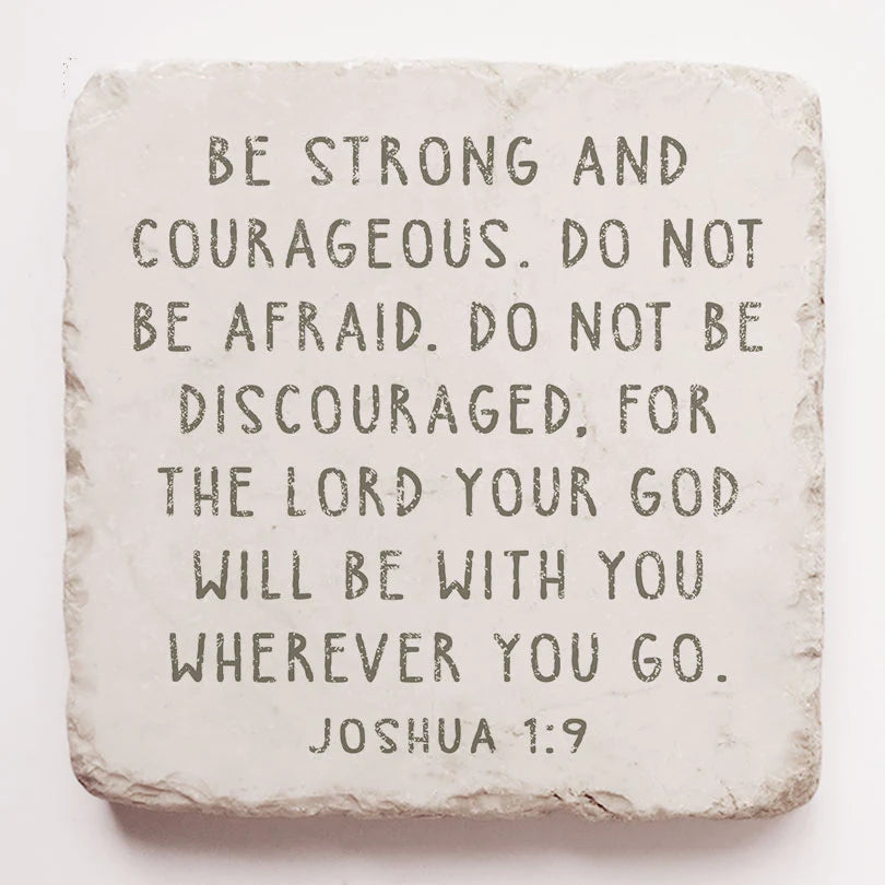 Joshua 1:9 Scripture Stone, Twelve Stone Art