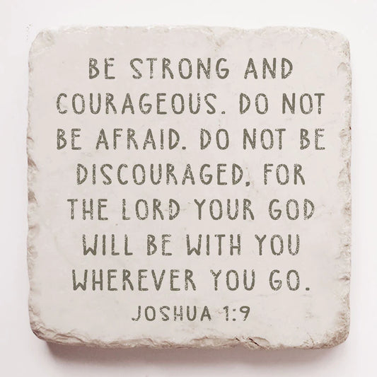 Joshua 1:9 Scripture Stone, Twelve Stone Art