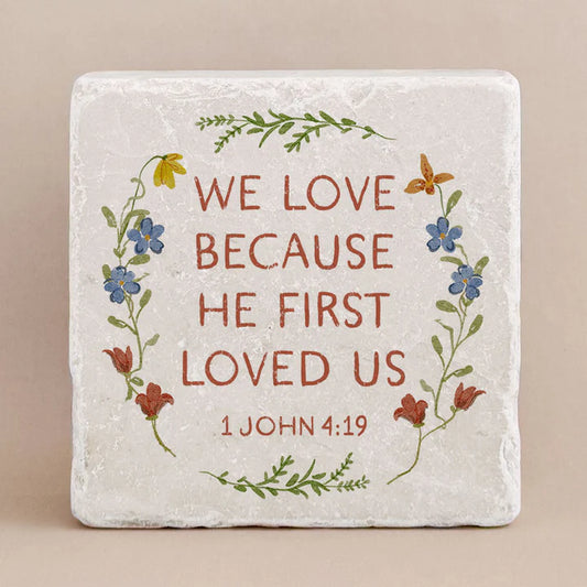 1 John 4:19 Scripture Stone, Twelve Stone Art