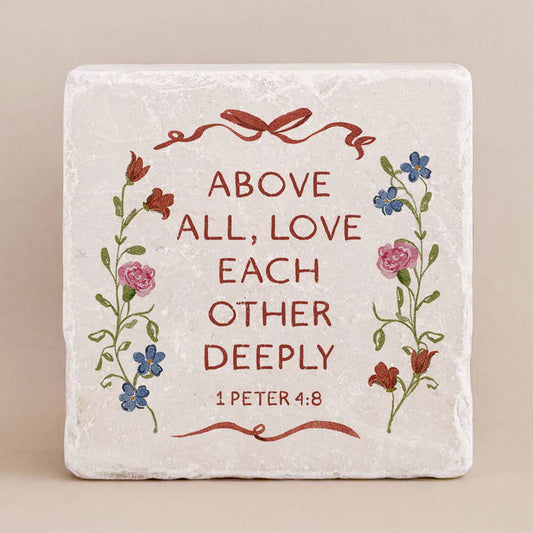 1 Peter 4:8 Scripture Stone, Twelve Stone Art