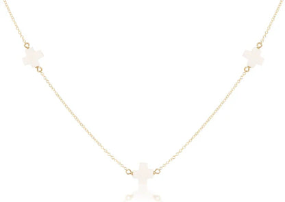 enewton 15" Choker Simplicity Chain Gold in Signature Cross Off-White