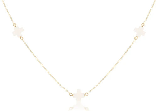 enewton 15" Choker Simplicity Chain Gold in Signature Cross Off-White
