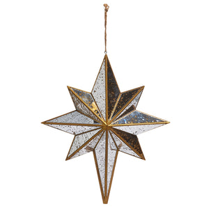 11.5" DISTRESSED MIRRORED STAR ORNAMENT