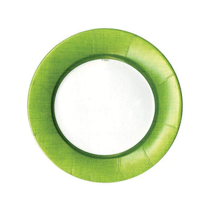 Caspari Linen Moss Round Dinner Plates