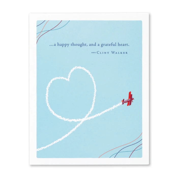 "A Happy Thought, and a Grateful Heart..." Thank You Card