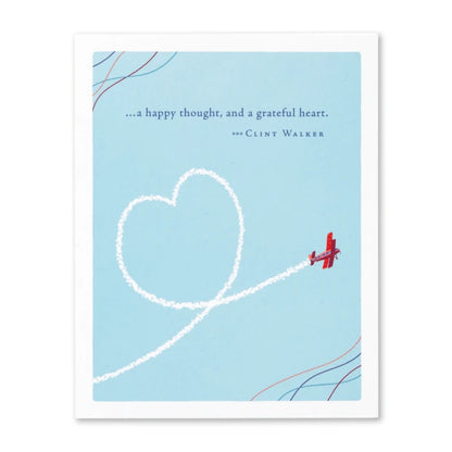 "A Happy Thought, and a Grateful Heart..." Thank You Card