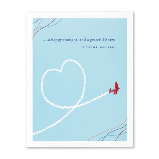"A Happy Thought, and a Grateful Heart..." Thank You Card